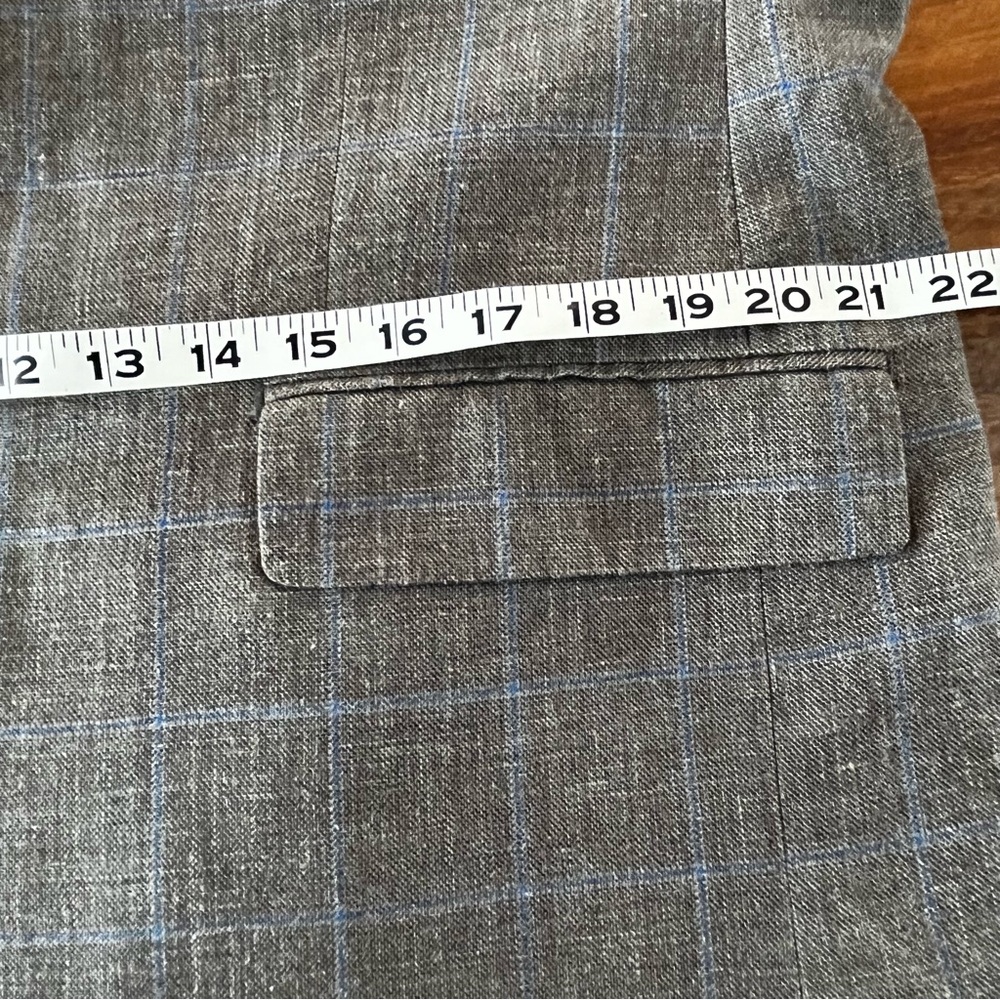 RALPH LAUREN Black Label Linen Blazer Taupe Brown Blue Size 46R Breathable - Picture 14 of 15